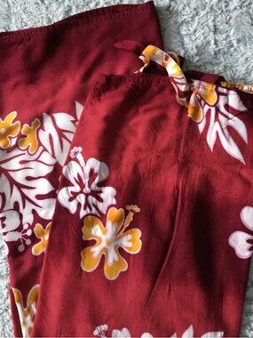 Make offer! Red Floral Hawaiian Maxi Skirt Sarong